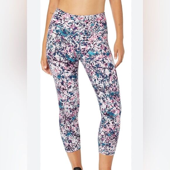 Calvin Klein Performance Women's Printed High Waist Crop Tight Size Small - Picture 1 of 8